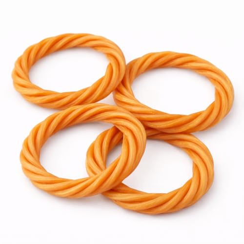 No Rawhide Puppy Teething Rings 4-Pack Pumpkin