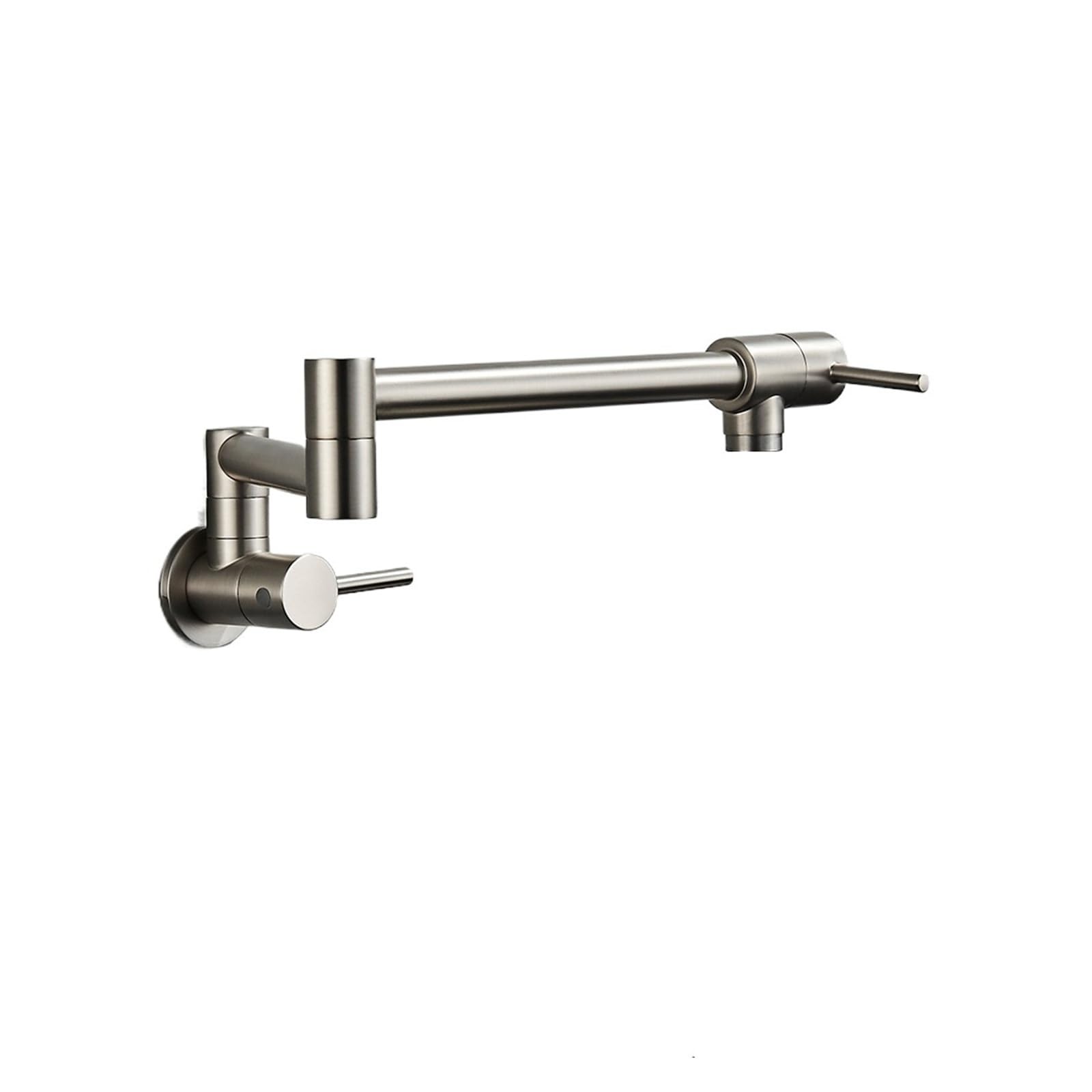 ZQFHSX Wall Mounted Faucet Single Cold Water Tap, 360 Rotating Spout Washing Folding Neck Bathroom Kitchen Tap for Most Scenarios(Nickel D)