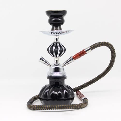水タバコ 水パイプ ミニシーシャ セット シーシャ 本体 ホース セラミックボウル Shisha Hookah 利用可能な5色 NHMTシーシャ(Black)