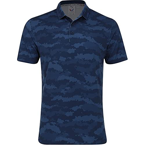 Puma Men's Standard Mattr Volition Flanked Polo, Navy Blazer, Large #TOP2
