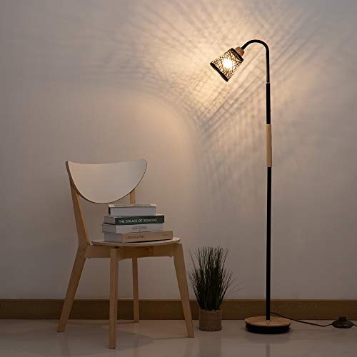Haitral Modern Floor Lamp, Tall Standing Lamp With 360° Adjustable Swing Arm, Industrial Reading Lamps For Living Room, Bedroom, Office, College Dorm - Black (Without Bulb) #TOP7