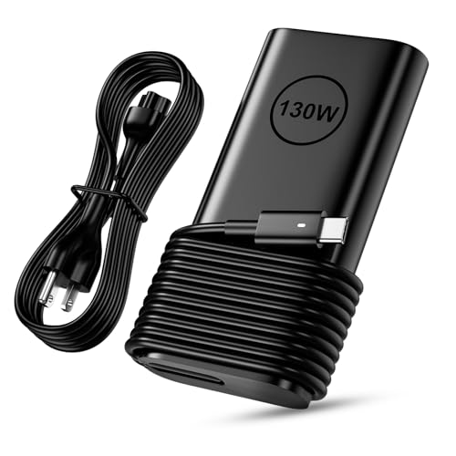 Replacement for Dell 130W Laptop Charger USB C Slim Adapter - Precision 5560 3560 5540 5570 5550 3561 5510 5520 XPS 17 15 7590 9700 9500 9510 Latitude 7410 7310 7210 Type C Computer AC Power Cord 6ft