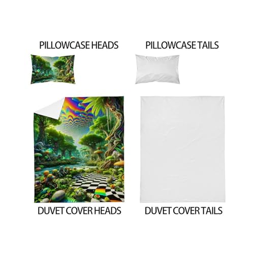 Housse de couette single microfibre anti-plis forêt 135x200cm - 5