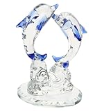 SMASOLO Figurita de Cristal de Delfín Azul Náutico Escultura Marina Decorativa para Escritorio y Hogar Adorno Artesanal Duradero y Detallado