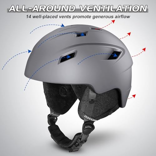 image for Odoland Ski Helmet and Goggles Set for Adults & Youth, Snowboard Helme