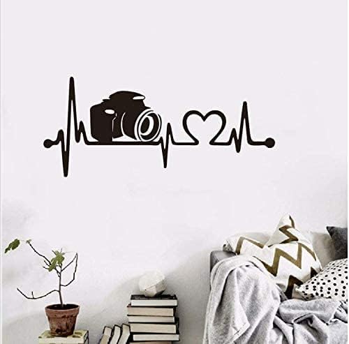 Adhesivo decorativo para pared con cámara de latido del corazón, para habitación de niños, dormitorio, fotografía, electrocardiograma, vinilo para