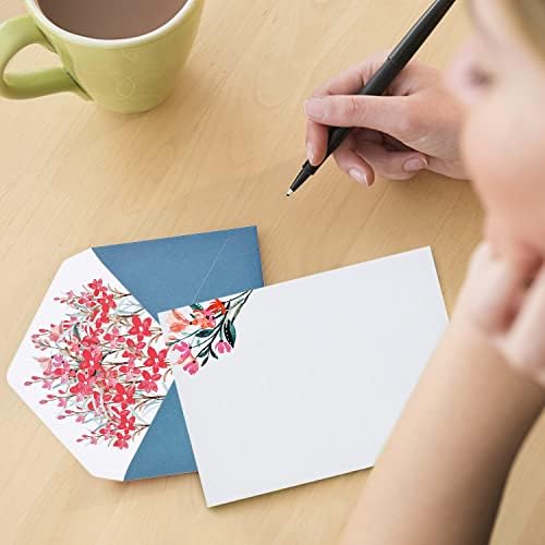 BBLIKE 24 PCS Writing Stationery Paper with 12 PCS Envelops, Stationary Paper and Envelopes Set Unique Flower Design Writing Paper and Envelopes Lined Letter Writing Set for Invitation Gifts (6 Sets)