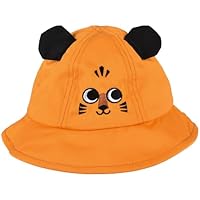 Forest & Twelfth Unisex Zoo Animal Bucket Hat for Kids Toddlers Infant Sun Hat with Zoo Animal Faces and Ears, Colorful Baby Hat, Circumference: 17.25\" (Tiger)