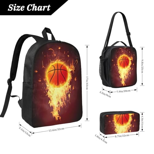 Mochila escolar ligera con estampado de baloncesto EdWal e incluye lonchera a juego 4