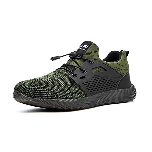Hitmars Zapatos de Seguridad Hombre Calzado de Industrial Mujer Puntera de Acero Zapatillas de Trabajo Construcción Verde-3 EU44 Hitmars Zapatos de Seguridad Hombre Calzado de Industrial Mujer Puntera de Acero Zapatillas de Trabajo Construcción Verde-3 EU44