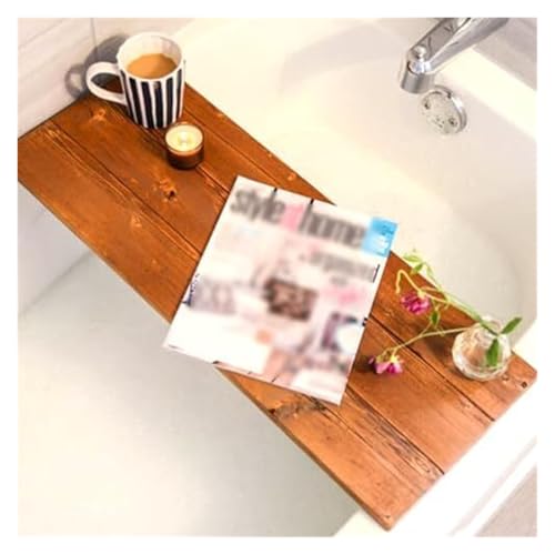 HOMEry - Bandeja de madera extra ancha para bañera de 80 cm, para toallas, velas y boo, perfecta para relajarse y disfrutar de una experiencia de spa