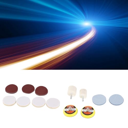 Adfaga Kit profesional de pulido de vidrio con removedor de rayones en polvo de dióxido cérico para faros, espejos de parabrisas de automóviles, incluye almohadillas de pulido, dis - imagen 4