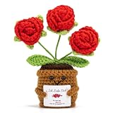 Kanzith Handgehäkelte Rose, Ich Liebe Dich Geschenke für Frauen Männer Partner, Lustige Hochzeitstag Jahrestag Geburtstag Geschenk