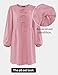 ZESICA Women's Dress Fall Long Puff Sleeve Self Tie Front Babydoll A Line Pleated Cute Mini Tunic Dresses 2025,Pink,Medium