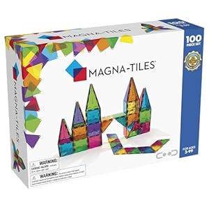 411fvvabtpl - MAGNA-TILES Classic 100-Piece Magnetic Construction Set, The ORIGINAL Magnetic Building Brand