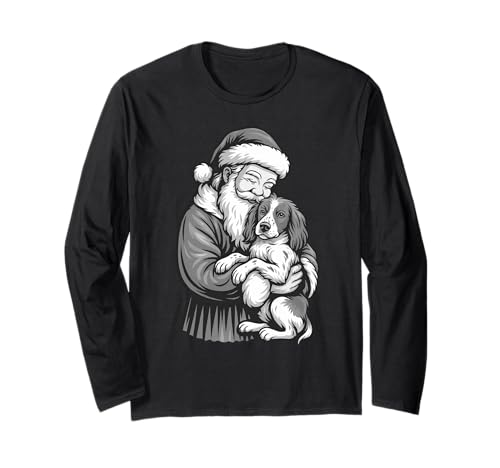 ブリタニー・スパニエル サンタクロース クリスマス 犬好き 長袖Tシャツ
