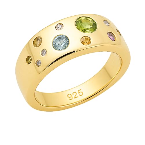 Bague en argent plaqué or topaze et améthyste, le cadeau idéal unique