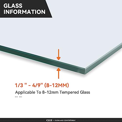 Ckb 180 Degree Solid Brass Shower Door Hinge, Designed For 5/16"(10Mm) To 1/2"(12Mm) Thickness Tempered Glass, Frameless Shower Door Hardware Kit With Matte Black #TOP2