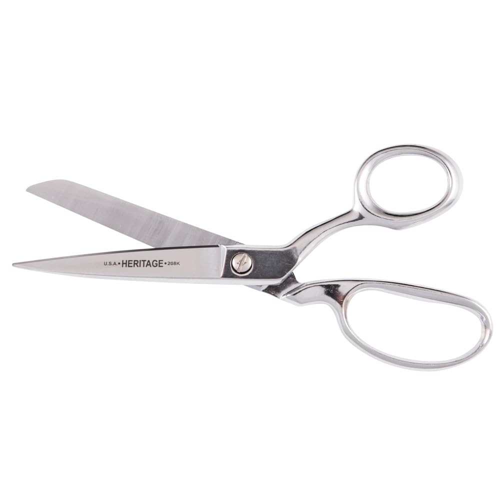 Klein Tools 208K Scissors, Made in USA, Bent Trimmer with Knife