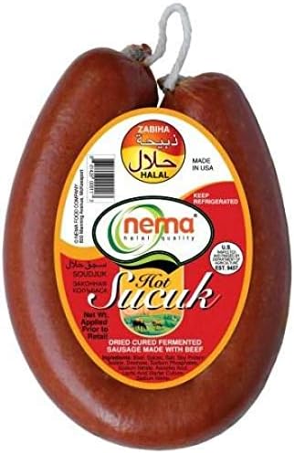 Nema Halal Zabihah Beef Sucuk, Fermented & Cured Sausage made with Beef (Hot)