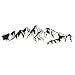 DNVEN (41"w x 11"h) Mountain Hill Silhouette Decorative Mural Decals Stickers Art Vinyl Wall Sticker Wallpaper for Living Room Bedrooms