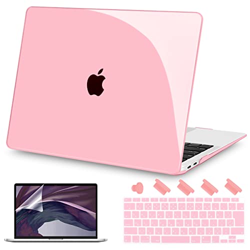 Teryeefi MacBook Air 13 インチ ケース 2021 2020 2019 対応(モデル:A2337 M1/A2179) TOUCH ID搭載, スリム 軽量 排気口 保護カバー&JIS日本語 キーボードカバー&液晶保護フィルム&ダストプ