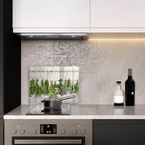 Planche à découper verre haut de gamme Wallfluent herbes séchées