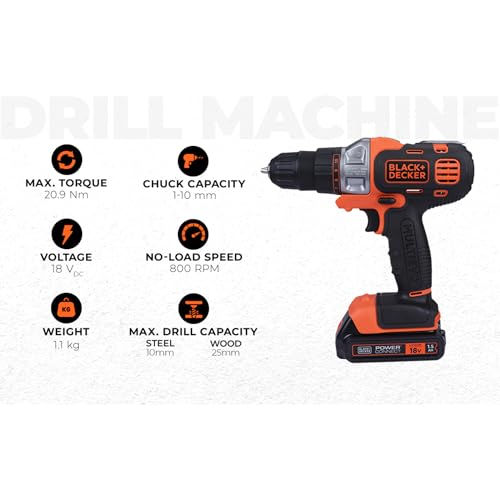 BLACK+DECKER MT218K-GB 18V 10mm Li-ion Cordless Multi-Evo Multitool Starter Kit with Drill Driver Head (Orange)