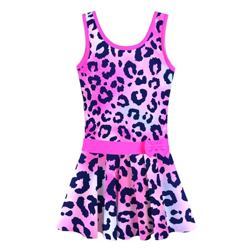 Image of Girls Swimsuit One Piece UPF 50+ Floral Skirted Bathing Suit Modest Beach Swim Dress 3-11 Years