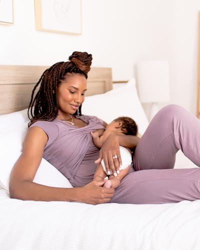Image of Kindred Bravely Davy Maternity Pajamas & Postpartum Lounge Sets for Women, Short Sleeve Nursing Pajamas