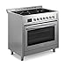 KoolMore 36 Inch All-Electric Range Oven with Ceramic Cooktop Burners, Stainless Steel Kitchen Stove with Large Capacity Convection Cooking, 4.3 cu. ft. (KM-FR36EE-SS)