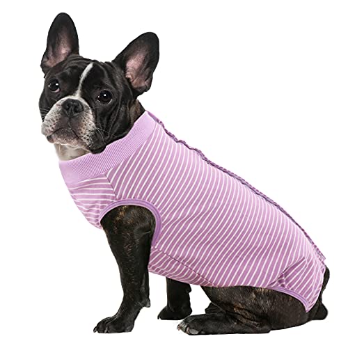 ASENKU Dog Recovery Suit for Abdominal Wounds, Female Male Dog Surgery Recovery Suit, Pet Bodysuit E-Collar Alternative After Surgery Wear Anti Licking Wounds ï¼ˆPurple, L