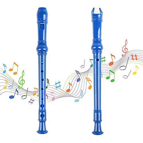 Image of Mr.Power Soprano Recorder German Style C Key 8 Holes Easy Instrument for Beginners School Student Home Entertainment (Blue) (Pack of 3)