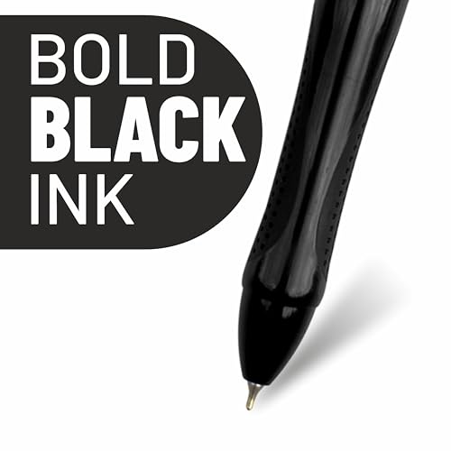 Image of Anupam Snapy Roller Gel Pen 0.5 mm, Waterproof Smooth Quick-Dry Dark Ink, Comfortable Grip Exam & Office Pen, Refillable (3 Blue Body BlueInk, 1 Black Body BlackInk)