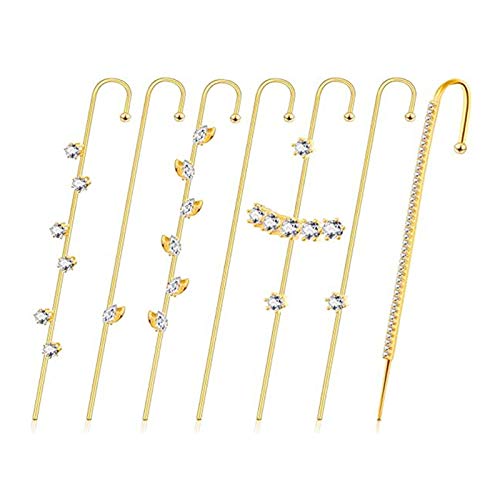 Dheera 4/5/6/7/8 Pcs Ear Crawler Earrings Alloy Ear Wrap Earrings Ear Cuff Wrap Hook Earrings Decorations For Women Party Wedding