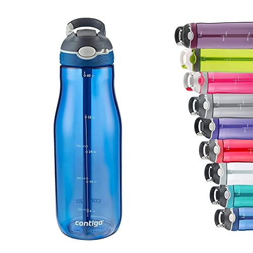 Contigo Ashland Tritan Water Bottle with Straw I One-Handed Operation, Leakproof, BPA Free Bottle with Autospout Technology, 1200 ml (Pack of 1)