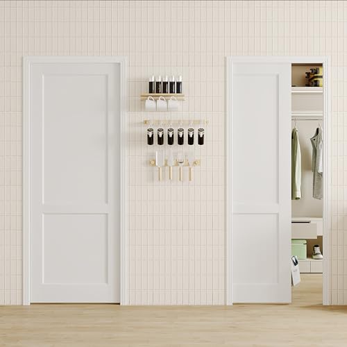 Image of Sliding Pocket Door, 30 in. x 80 in, 2-Panel Core with Frame and Hardware Kit Set, Interior Doors Slab for Pocket Door, White Primed - No Panel Assembly Required