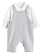 NEXT Baby-Latzhose und Bodysuit aus Baumwollgewebe Grey/White 6 Monate