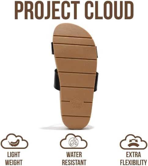 Project Cloud Sandals Women with Lightweight Plush & Soft Insole Two-Strap & Non-Slip Womens Slide - Summer Sandals for Women 2026 (HILLTOP, BLK, 9) - Image 5