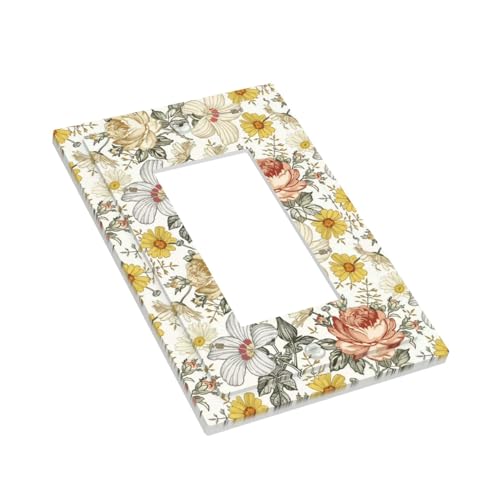 Plaque murale décorative vintage fleur interrupteur simple bascule GFCI