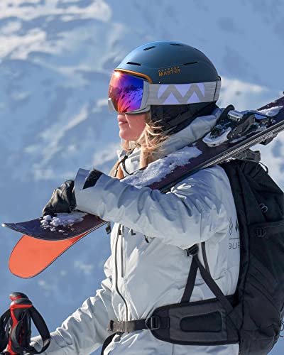 Outdoormaster Emerald Ski Helmet - Snowboard Helmet Adjustable With 13 Vents - Snow Helmet For Kids, Youth, Men, Women - Navy Blue,S #TOP6