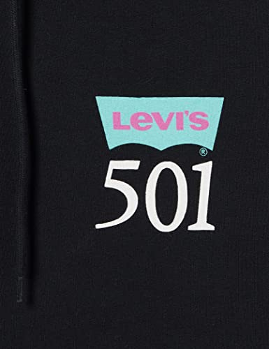 Levi's Herren Relaxed Graphic Sweatshirt Hoodie Kapuzenpullover,Button Fly Hoodie Vw Caviar,M – Ansicht 4