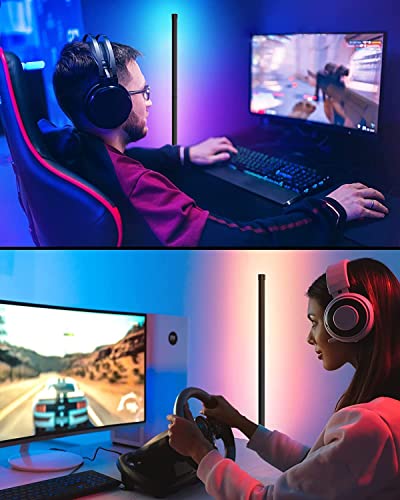 Smart Corner Floor Lamp, Rgb Corner Lamp With Wifi App Control, Customizable Diy Mode, Music Sync, Timer Setting, Led Corner Lamp For Bedroom, Living Room, Tv, Game Room-Round Base #TOP6