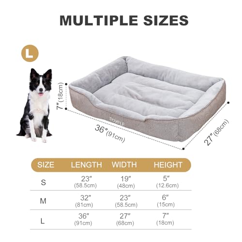 Lit rectangulaire apaisant JOYELF pour chien | Panier moelleux chat taille L