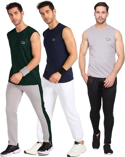 Image of TQH Sleeveless T Shirts for Men | Vest for Men | Tank Top Men's | Sando for Man | Man Sleeveless Gym Vest Round Neck Solid Casual T-Shirt for Workout Running Sports Beach