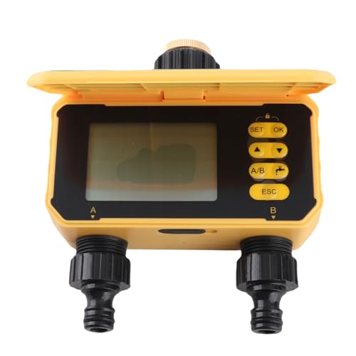 Temporizador de Riego Solar 2 Salidas, Control Automático con Retraso por Lluvia y Carga Solar/Type - C - Programación Precisa, Batería de Larga Duración para Jardín y Terraza
