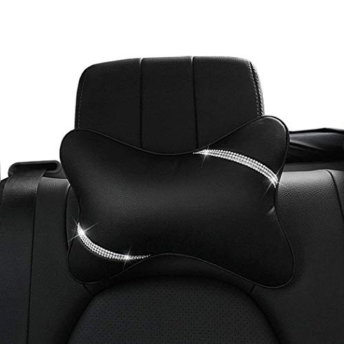 eing 2PCS Car Headrest Support Neck Pillow with Bling Bling Diamonds,Auto Head Relax