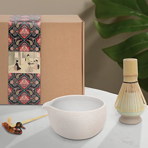 Artcome Japanese Matcha Tea Set, Matcha Bowl With Pouring Spout, Black Tea Tray, Matcha Whisk, Ceramic Whisk Holder, Matcha Powder Caddy, Handmade Matcha Ceremony Kit For Japanese Tea Ceremony (10Pcs) #TOP5