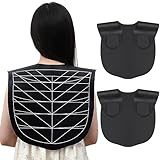 2 Pcs Hair Cutting Guide Collar Silicone Hair Dye Collar Waterproof Cutting Cape for Hair Stylist Rubber Neck Wrap Hair Cutting Pad Guide with Guidelines for Barber Shop Salon Hairdressing, Black