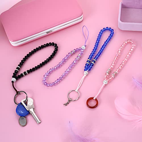 Cobee Crystal Cell Phone Lanyard, 4 Pieces Cell Phone Straps Bling Crystal Beads Phone Charm Strap Phone Lanyard Chain For Girl Women #TOP5